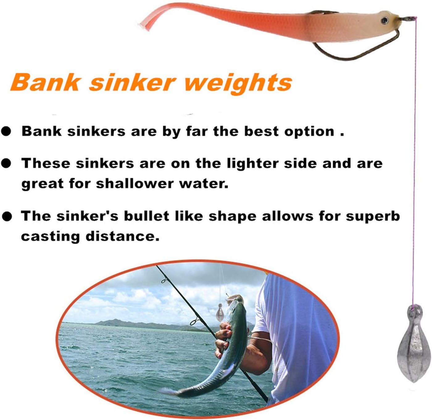 Fishing sinkers Kits Bank Sinker Weights for Saltwater Freshwater Fishing Gear Tackle 5oz 4oz 3oz 2oz 1oz 3/4oz 1/2oz