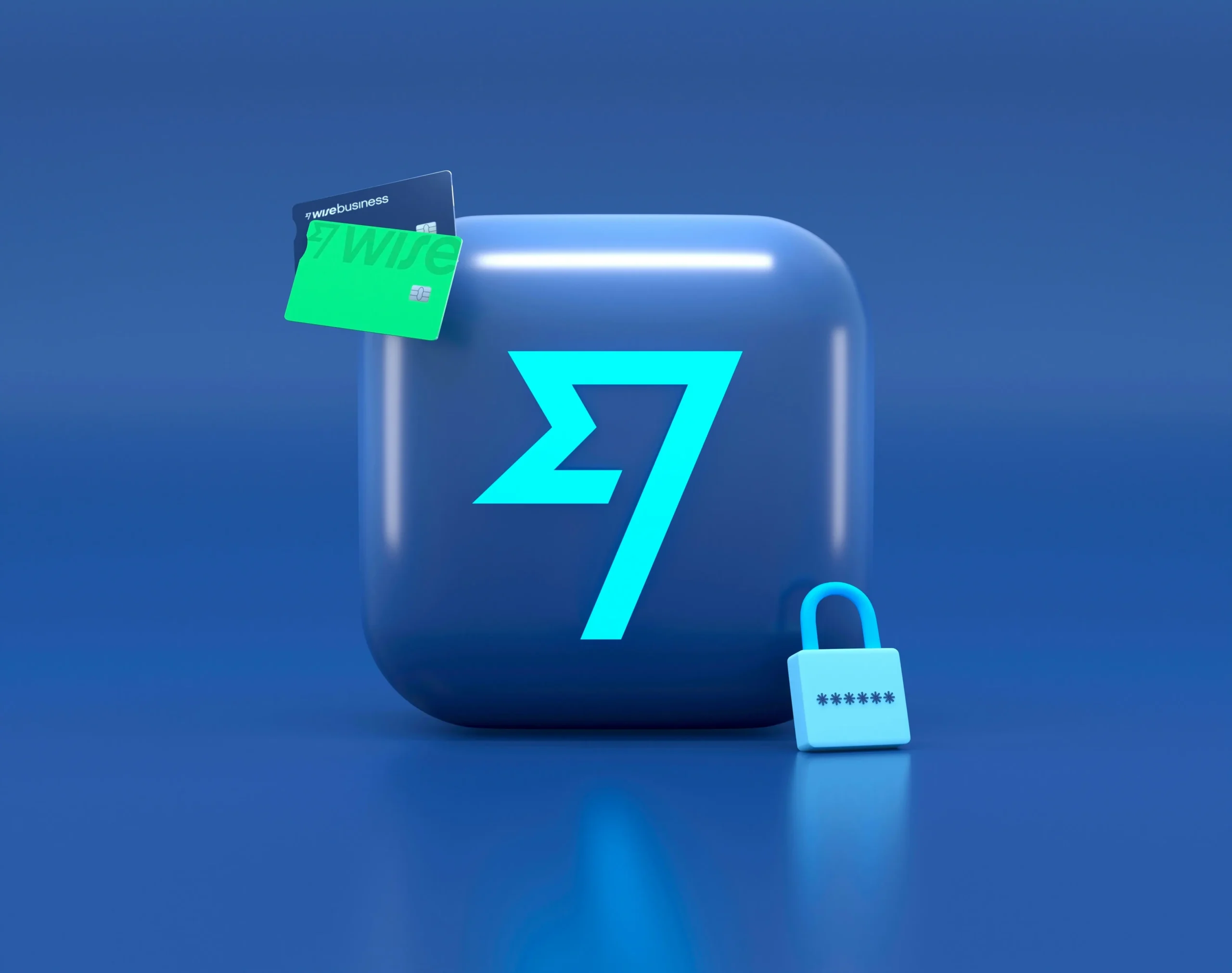 a blue square with a number and a padlock